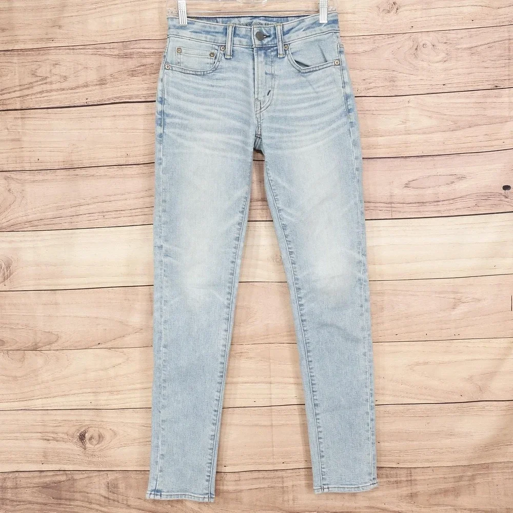 American Eagle Jeans Mens 28x32 Blue Light Wash Airflex+ Temp Tech Skinny Denim
